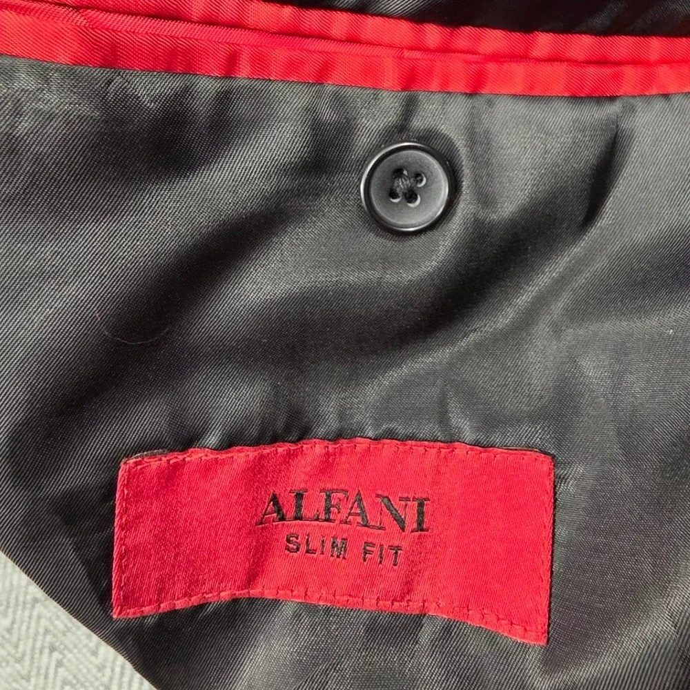 Alfani Mens‎ Slim Fit Blazer Black Solid Notch Lapel Sport Coat Medium M
